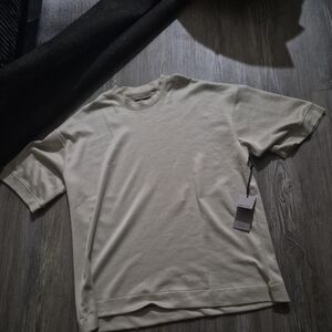 Amongst Others Men's Cream Ribbed Drop Shoulder Boxy Fit T-Shirt Size XL NWT